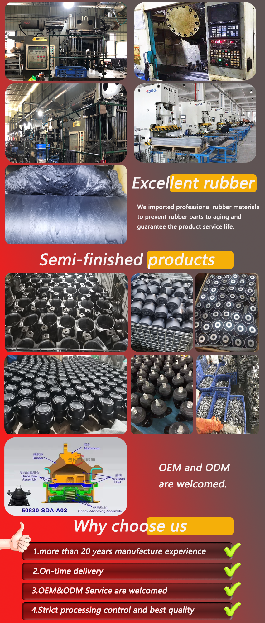 أجزاء صادرات المصنع لقوالب الهيكل المطاطية تركيب المحرك 3.0L V6 3.5L 50820-S87-A81 لهوندا أوديسي
